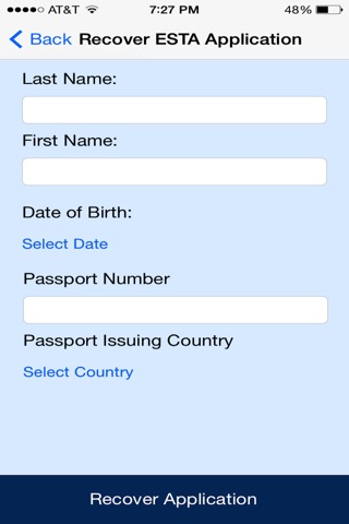 ESTA - Submit & retrieve your ESTA visa waiver screenshot 2