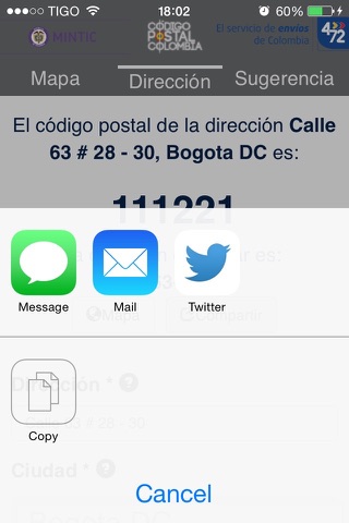 Código Postal Colombia screenshot 4