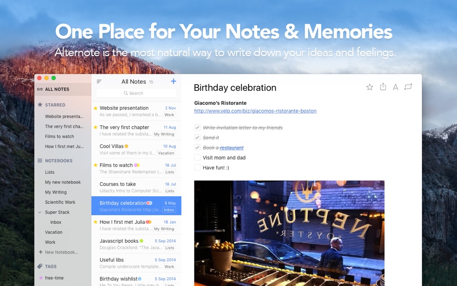 Alternote 1.0.18  Note-taking app that integrates with Evernote
