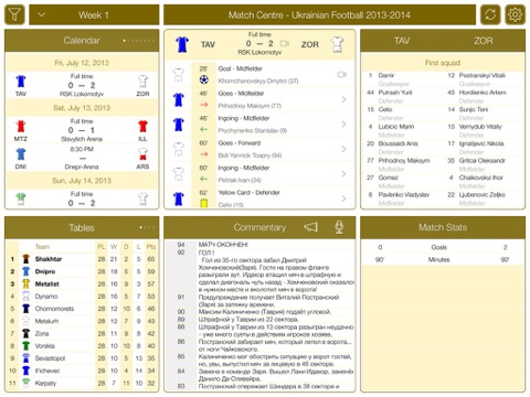 Ukrainian Football UPL 2013-2014 - Match Centre screenshot 3
