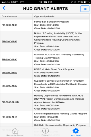 HUD Grants - náhled