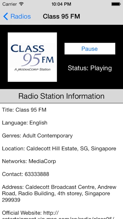 Singapore Radio Live Player (新加坡电台 / 電台) screenshot-4