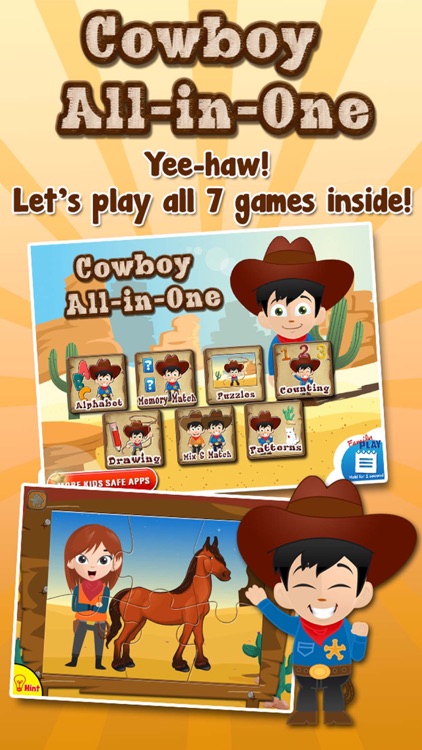 Cowboy All in 1 Games for Preschool Kids