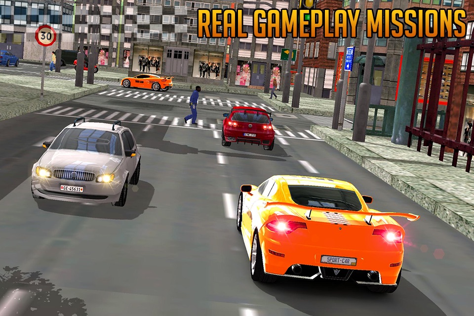 Real Crazy taxi driver 3D simulator free 2016: Drive sports cab in modern city screenshot 3