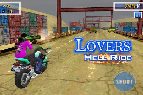 Lovers Hell Ride - Free Racing and Shooting Game screenshot 4