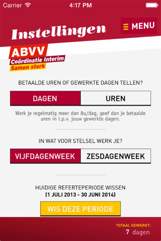 ABVV Interim Eindejaarspremie screenshot 2