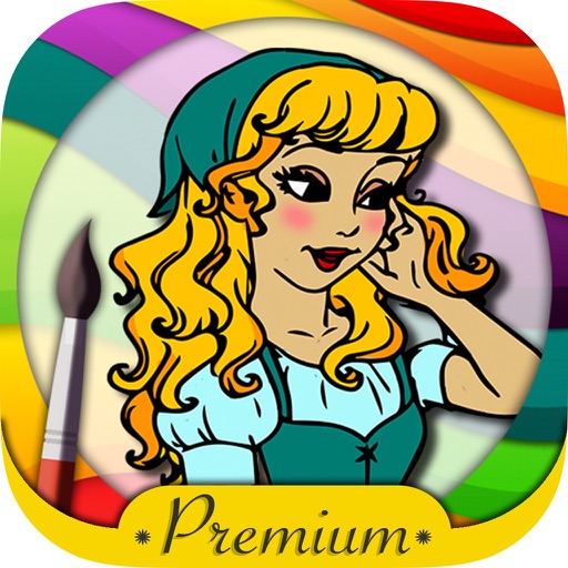Cinderella Coloring book & Paint classic fairy tales for kids - Premium icon