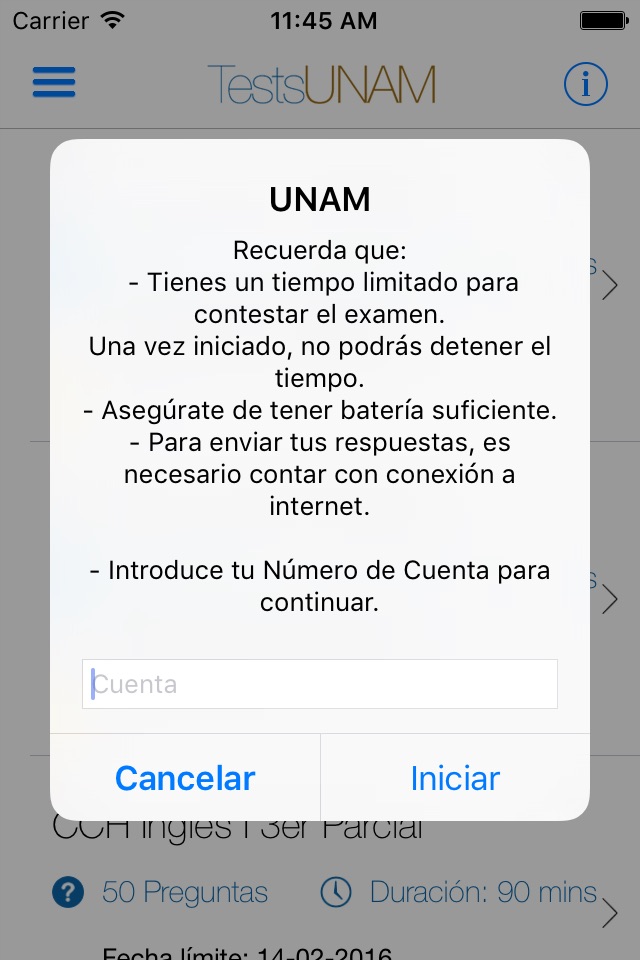 Exámenes UNAM screenshot 4