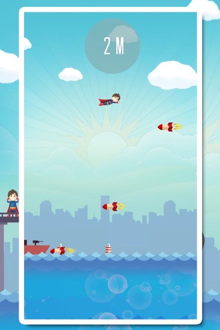 Flying over the rockets - for Superman edition : Trying to reach the farther place screenshot 2