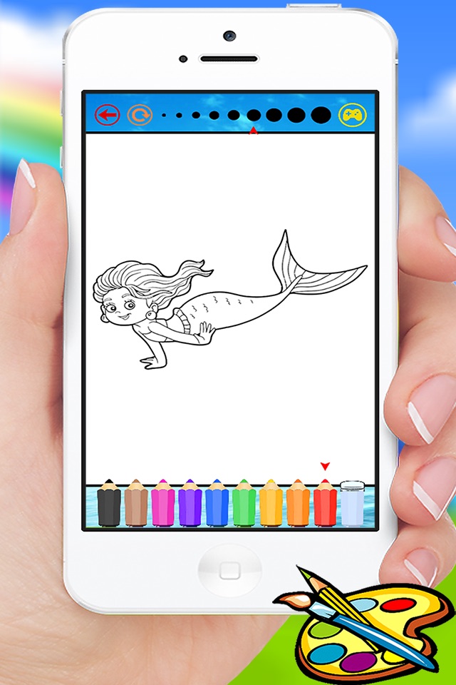Sea Animals & Mermaid Coloring Book - Drawing Painting Kids screenshot 4