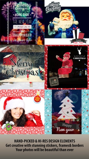 Xmas Photo Card Maker : 聖誕節快樂 & 新年快樂 - 背景, 相框 & 貼紙(圖1)-速報App