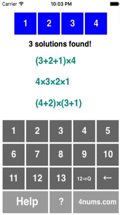 4 Numbers solver