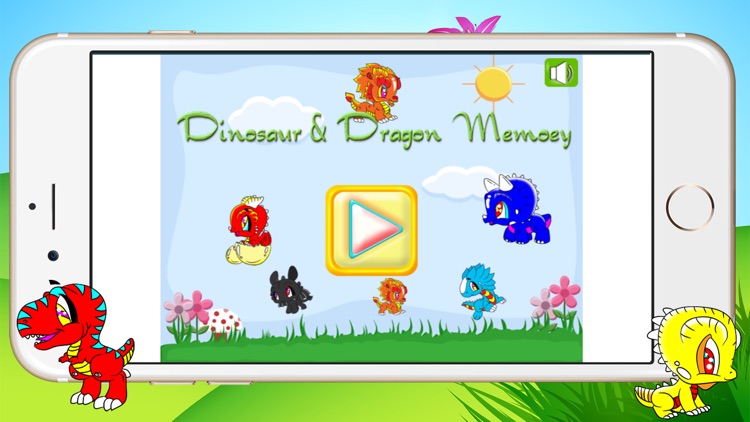Dinosaur and Dragon Preschool Educational Matching Games for Kids