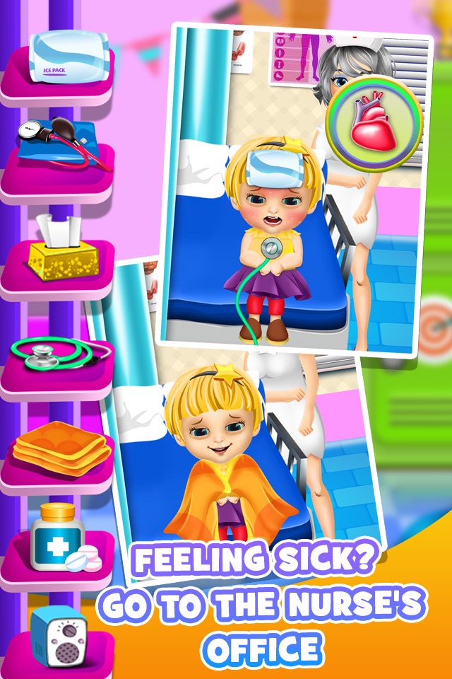 First Day of School - Baby Salon Make Up Story & Makeover Spa Kids Games! screenshot 3