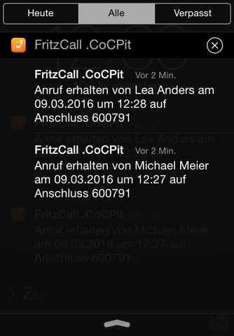 FritzCall .CoCPit screenshot 2