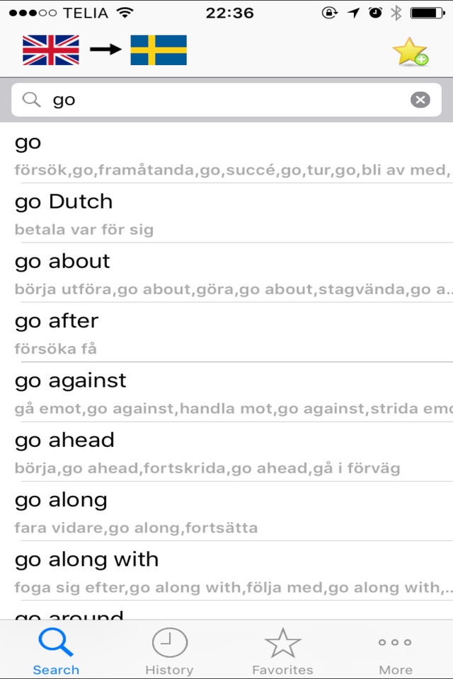 Dict.SE Swedish - English - Swedish dictionary (lexikon) screenshot 3