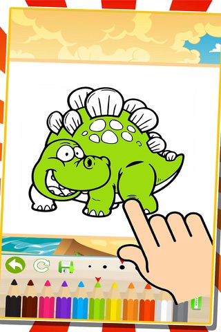 Dinosaurs Coloring Books Finger Paint Painting Games For Kids screenshot 2