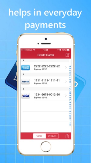 Credit Cards and Cheques Keeper(圖1)-速報App