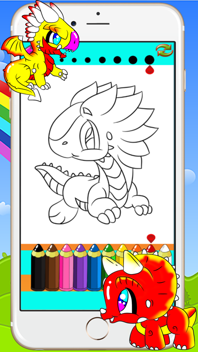 恐竜とドラゴン着色書籍 - 子供のためのデッサン絵画ゲームのスクリーンショット3 恐竜とドラゴン着色書籍 - 子供のためのデッサン絵画ゲームのスクリーンショット3