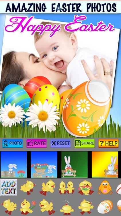 Happy Easter Photo Frames and Stickers