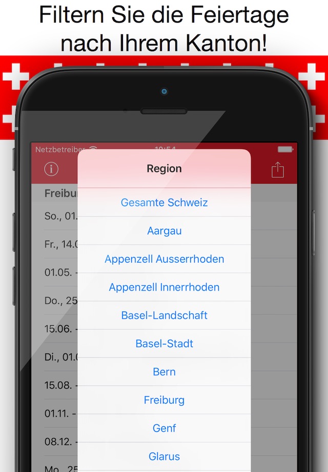 Feiertage Schweiz Kalender & Kalenderwochen screenshot 3
