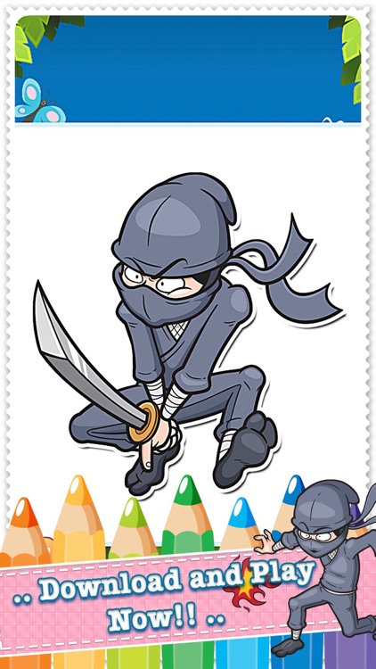 Coloring Book Cute Ninja Colorings Pages - pattern educational learning games for toddler & kids screenshot-3