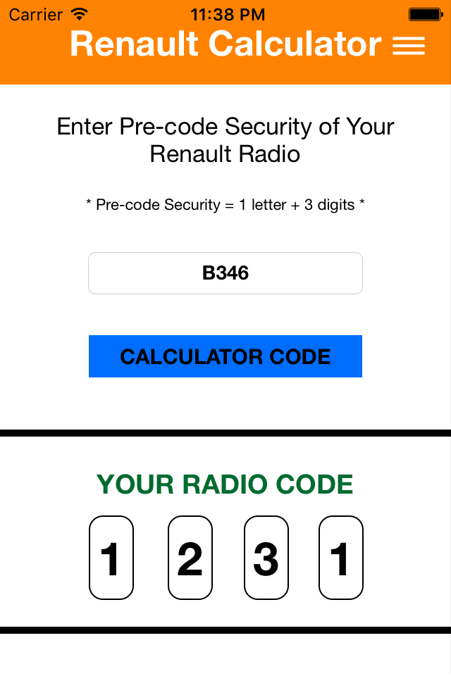 Renault Radio Code Free Download App for iPhone 