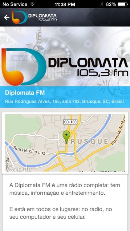 Rádio Diplomata FM - Brusque, SC