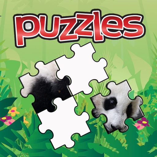 Panda Pair Cartoon Jigsaw Puzzle Kids Game Icon