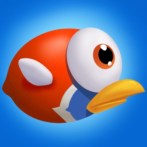 Red Fat Birds Fly Up With Angry Power Icon