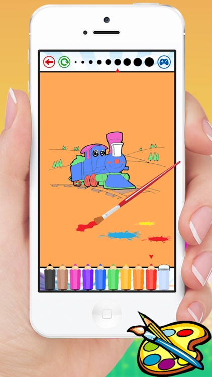 Train Coloring Book - Cute Drawing for Kids Free Games screenshot-3