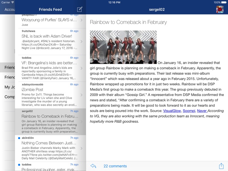 LJ Reader – LiveJournal iPad Edition