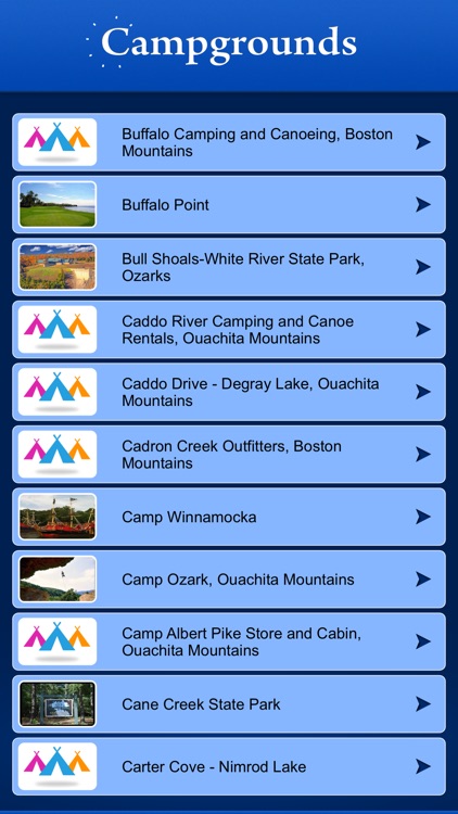 Arkansas Campgrounds and RV Parks