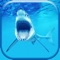 This amazing new app offers you wonderful backgrounds of dangerous sharks swimming in deep blue water