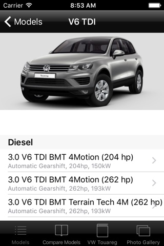 CarSpecs VW Touareg 2015 screenshot 2