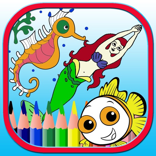 Friendly Mermaid Coloring Book Game iOS App