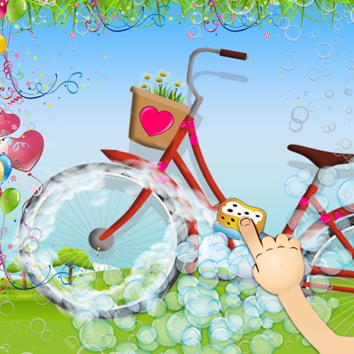 Kids bicycle washing salon: wash baby bikes for play iOS App