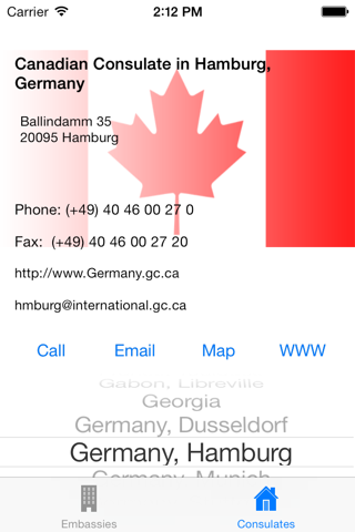 Canada Embassies& Consulates screenshot 2