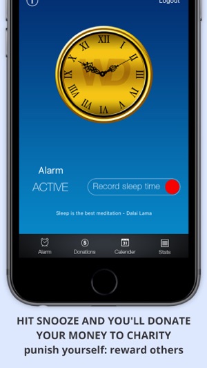 WAKEorDONATE Free AlarmClock. Sleep in for Charity(圖1)-速報App