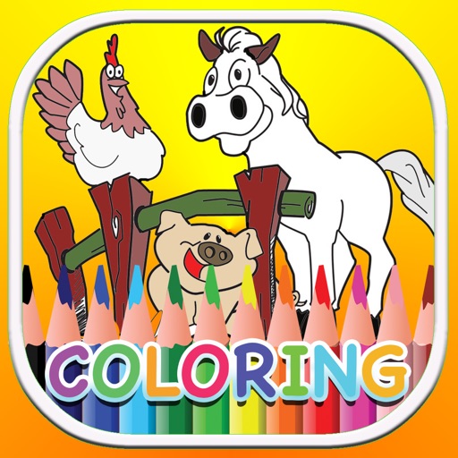 Colouring Farm Animals Pages for Kids Game iOS App