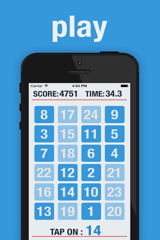 Tap the numbers - as fast as you can screenshot 2