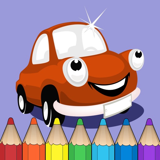 Coloring Book of Cars for Children: Racing car, bus, truck, vehicle, ... Icon