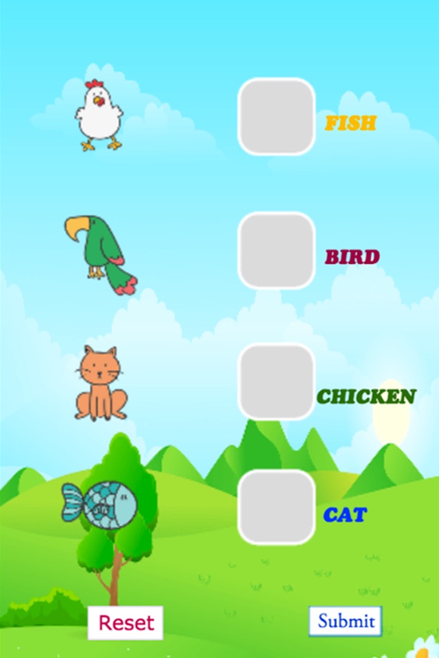 English Animals Match - A drag and drop kid game for learning english easily screenshot 2