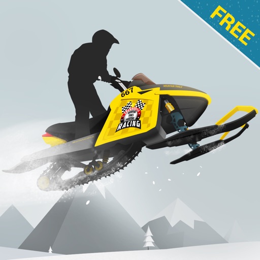 Snowmobile mountain trails hardcore racing Free icon