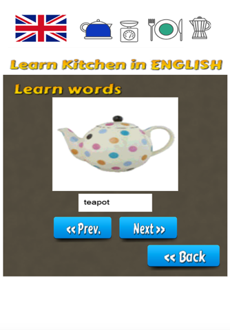Learn Kitchen Words in English Language screenshot 2