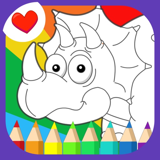 Cute Dino Coloring - Drawing Painting Graffiti Dino Picture Book Icon