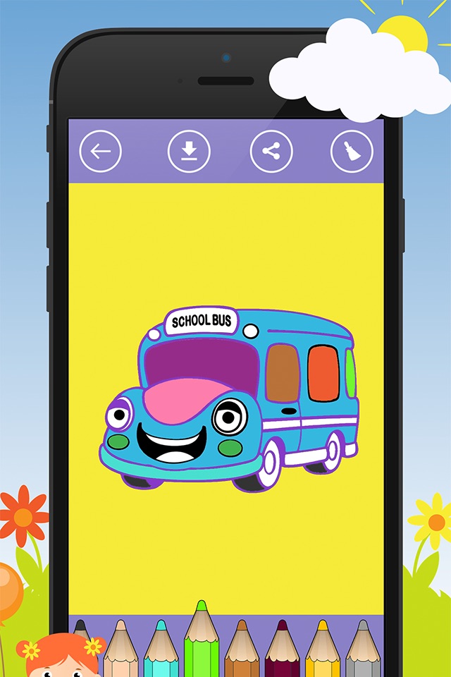 Coloring Book of Cars for Children: Racing car, bus, truck, vehicle, ... screenshot 2