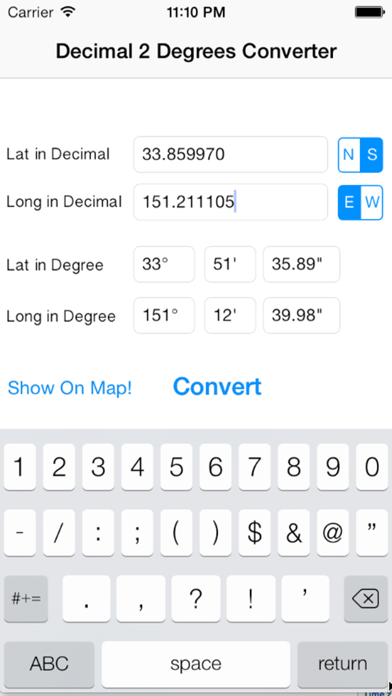 LatLong for GPS Coordinates Converter Screenshot 1