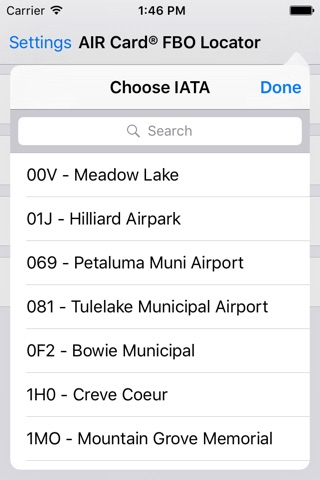 AIR Card® FBO Locator screenshot 2