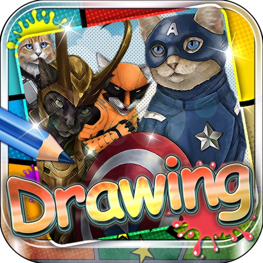 Drawing Desk Cat Superheroes : Draw and Paint  Coloring Book Edition icon